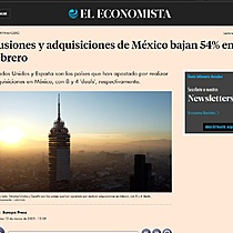 Fusiones y adquisiciones de Mxico bajan 54% en febrero